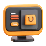 Icono de tienda en línea con botón de pago y bolsa de compras - Tumarcaviral.com agencia de marketing digital